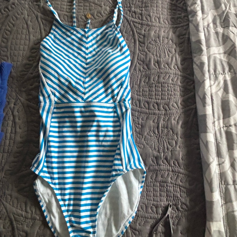 Blue and White Striped Swimsuit - Tommy Bahamas size 6